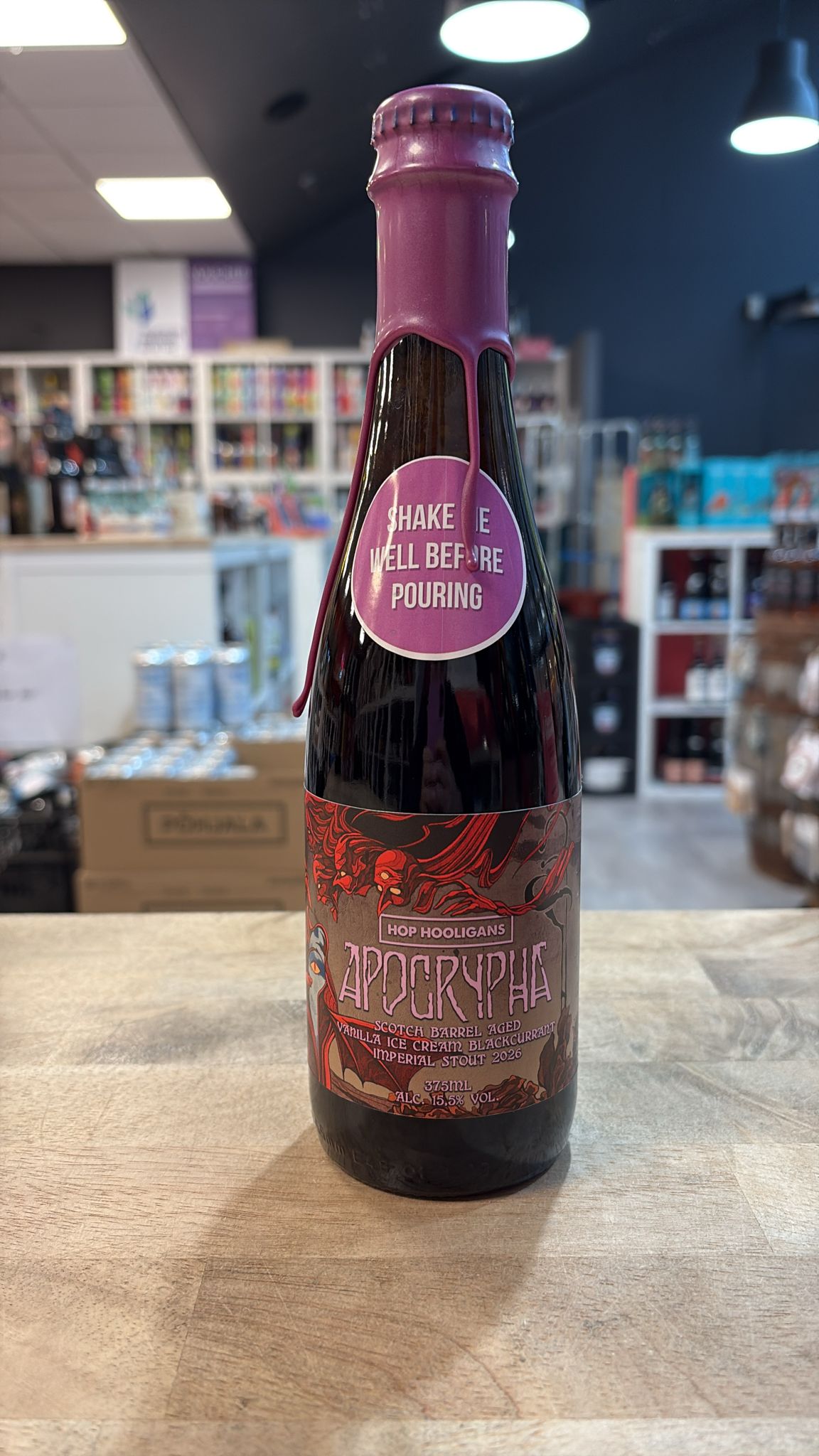 Hop Hooligans - Apocrypha: Scotch Barrel Aged Vanilla Ice Cream Blackcurrant Imperial Stout (2026, Purple Wax)